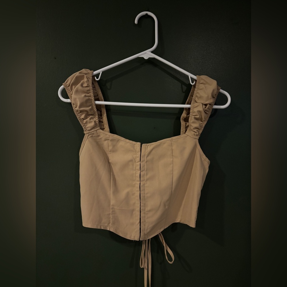 Elegant Tan Sleeveless Top